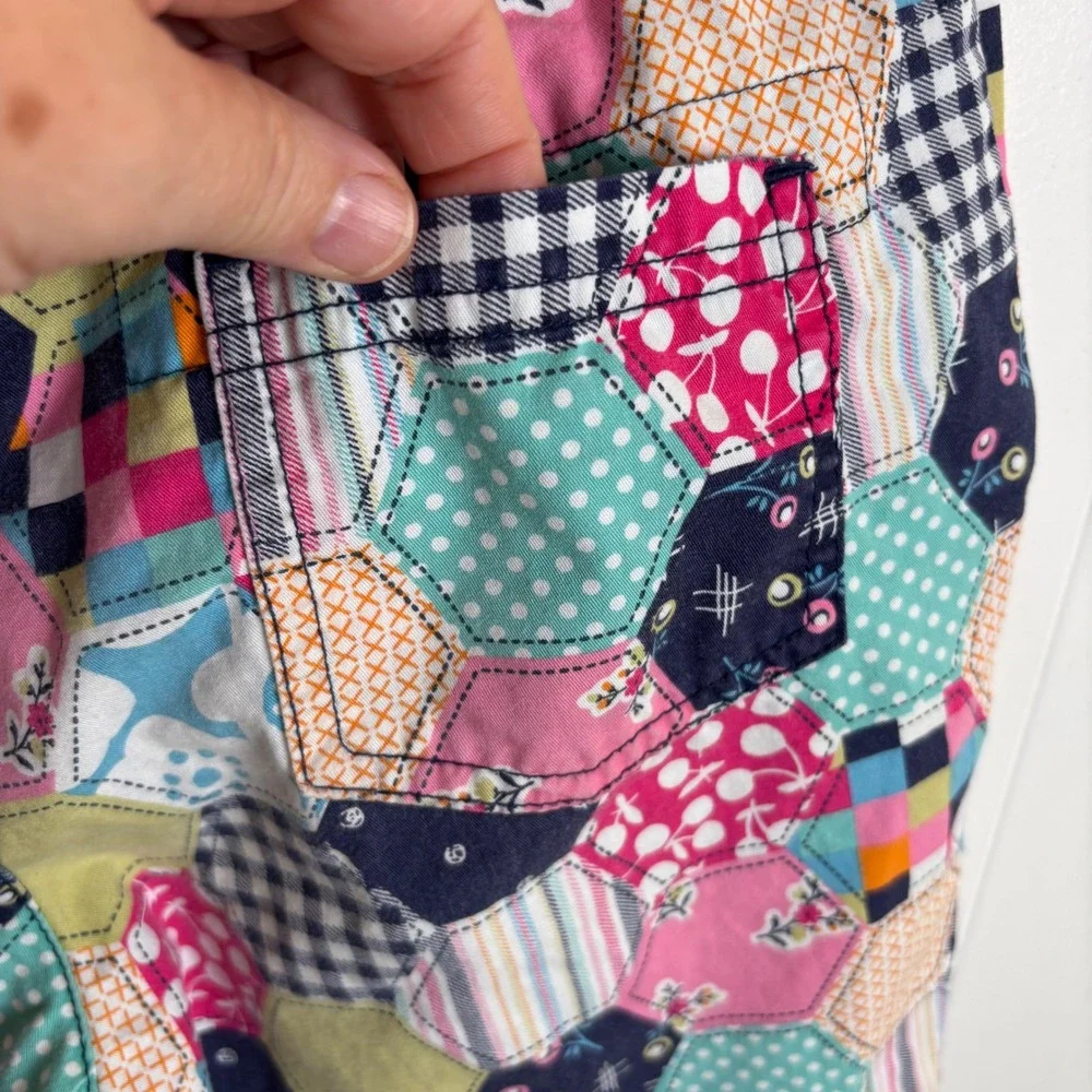 Y2K Cherokee Girl's Patchwork Print Bermuda Cotton Colorful Shorts - Size‎ 10/12
